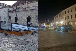 Bura u Hvaru "razmontirala" Božić - nastradali i bor i klizalište