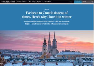 Zimske ljepote Hrvatske na naslovnici The Sunday Timesa