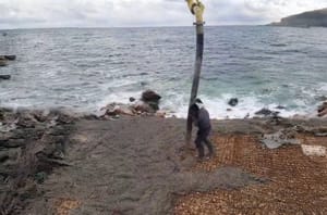 Radnik objavio kako se betonira obala: "Evo tarzana, evo ga... betona... mijenja djelatnost, k'o čarape"