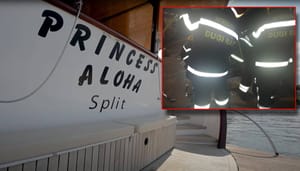 Vatrogasci čitavu noć gasili milijunski brod u pretrpanoj divljoj luci kod Splita