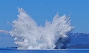 Pogledajte kako je kod Lošinja izgledala detonacija tonu teške mine sa 690 kg eksploziva!