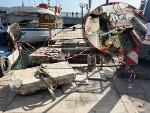 Brod udario u trogirsku rivu i uništio cjevovod za Čiovo