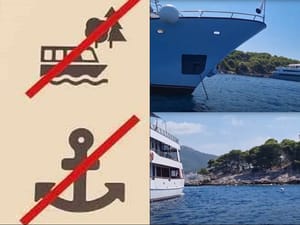 ŠTO (NI)JE DOZVOLJENO? Sidrenje mini-kruzera i jahti u uvalama van dozvoljenih sidrišta i vezivanje za stabla