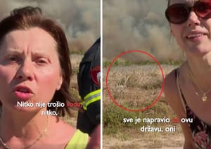 Žene koje su jučer na televiziji urlale na vatrogasce, uhljebljene su kći i žena HDZ-ovog šefa Hrvatskih šuma, iza njih je visoka i suha, neodržavana trava i makija!