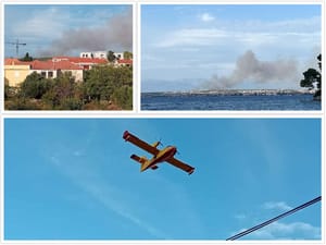 Izbio požar na zadarskom Bokanjcu, vatra se približila kućama, stigla dva kanadera!