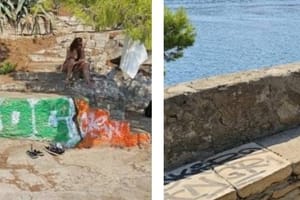 Njemački tinejdžeri išarali grafite po plaži na Cavtatu - roditeljima stigle kazne!