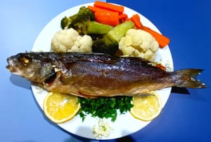 Pečeni lubin/brancin i povrće na pari - Jednostavni domaći recepti