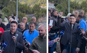 Crnogorski političar na prosvjedu protiv spomen ploče u Morinju: "Prvi ću udariti čekićem po njoj"