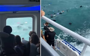 VIDEO Misterij na moru: Stotine kofera plutaju površinom nakon nepredviđene nesreće na trajektu