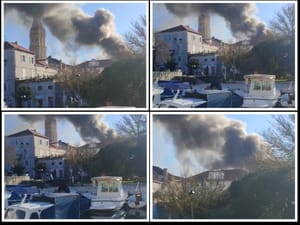 POŽAR  U TROGIRU Gori objekt, vatrogasci javljaju: "Gašenje je u tijeku"