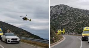 VIDEO Pogledajte snimku slijetanja helikoptera Hitne pomoći na Hvaru: "Pohitali su unesrećenom motociklistu"