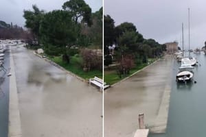 Ciklonalna plima potopila rivu u Trogiru