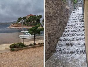VIDEO: NEVRIJEME U ŠIBENIKU ‘Slapovi Krke’ se slijevali niz skaline, poplavila Poljana, iz šahtova izbijaju fekalije