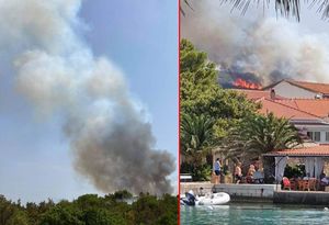 POŽAR NA PELJEŠCU Gori iznad Lovišta, u pomoć pozvani kanaderi