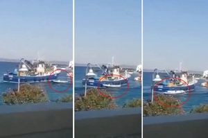 VIDEO Voditelj brodice umjesto da izbjegne ribarski brod, zabio se ravno u njega!