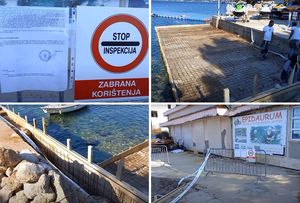 VIDEO Nakon odlaska Lučke kapetanije, pokidane trake o zabrani radova i opet radnici na pomorskom dobru