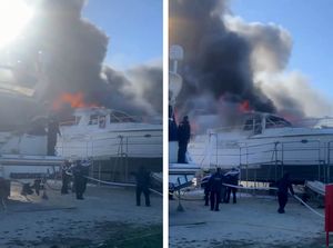 VIDEO U marini Dalmacija u Bibinju/Sukošanu gori 20-metarska jahta!