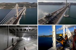 VIDEO: DOVRŠAVA SE PELJEŠKI MOST Pogledajte snimke iz zraka i unutrašnjosti mosta