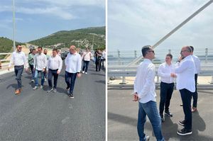 Ministar Butković obišao Pelješki most: “Ostaje još 8 km obilaznice stona i spoj na državnu cestu D8”