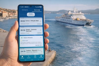 VAPOR Genijalna besplatna aplikacija s kojom znate kad stiže sljedeći trajekt za 99 luka i 64 linija - Prevedena na 9 jezika i ugljanski dijalekt!