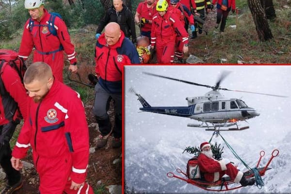 HGSS na Badnjak ponovno dokazao svoju vrijednost! Spašen stariji muškarac na Marjanu, a "spašen" je i Djed Božićnjak!