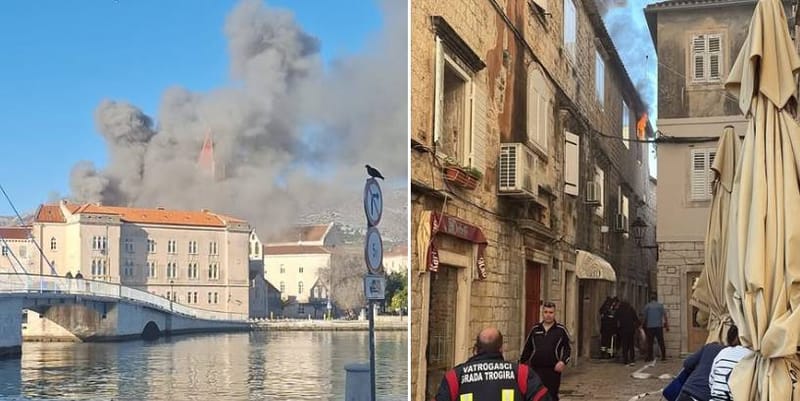 Požar u Trogiru zahvatio cijeli blok kuća. Gradonačelnik: "Udaljite se!"