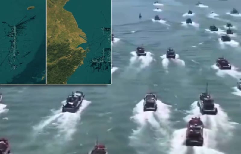 Na moru kraj Šangaja formiran "Kineski zid" napravljen od ribarskih brodova!