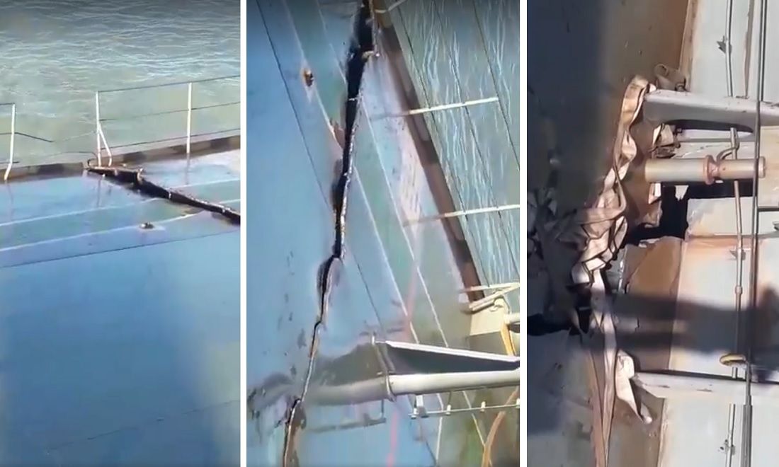 JEZIVA SNIMKA Trenutak kad puca čelik na nasukanom brodu kod Mauricijusa