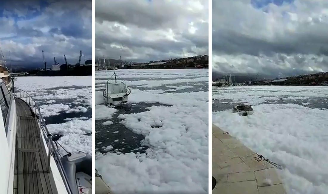 EKOLOŠKA KATASTROFA More kod Solina potpuno prekriveno bijelom pjenom