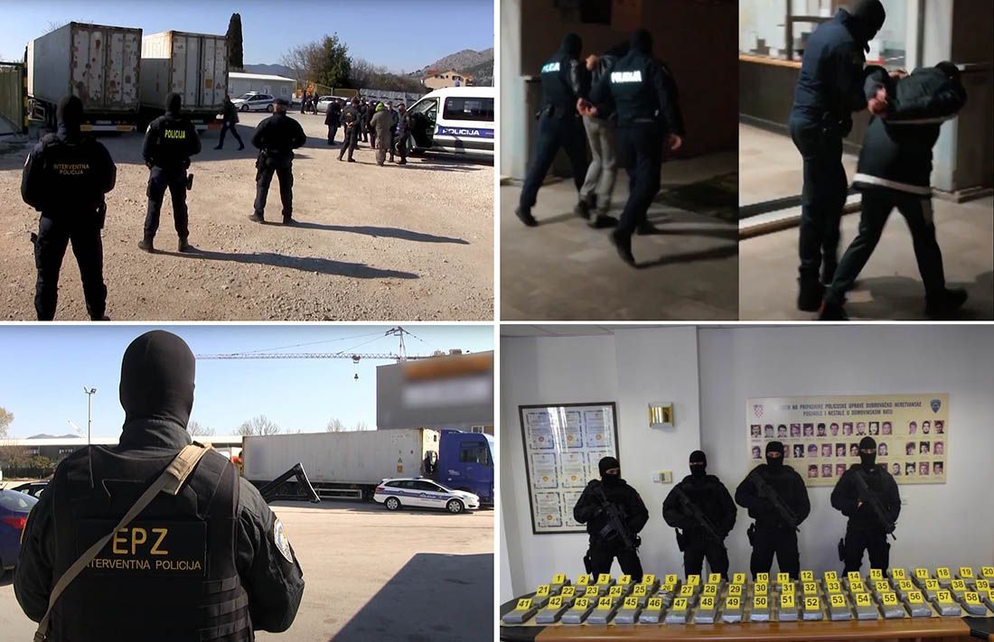 VIDEO Policija pronašla više od 70 kg kokaina iz kontejnera broda u luci Ploče, uhićene tri osobe
