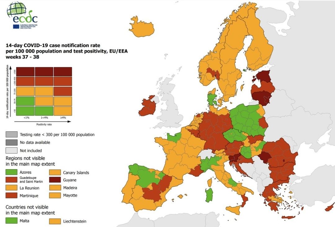 ECDC objavio novu kartu Hrvatske – Zagreb došao u kritičnu, tamnocrvenu zonu