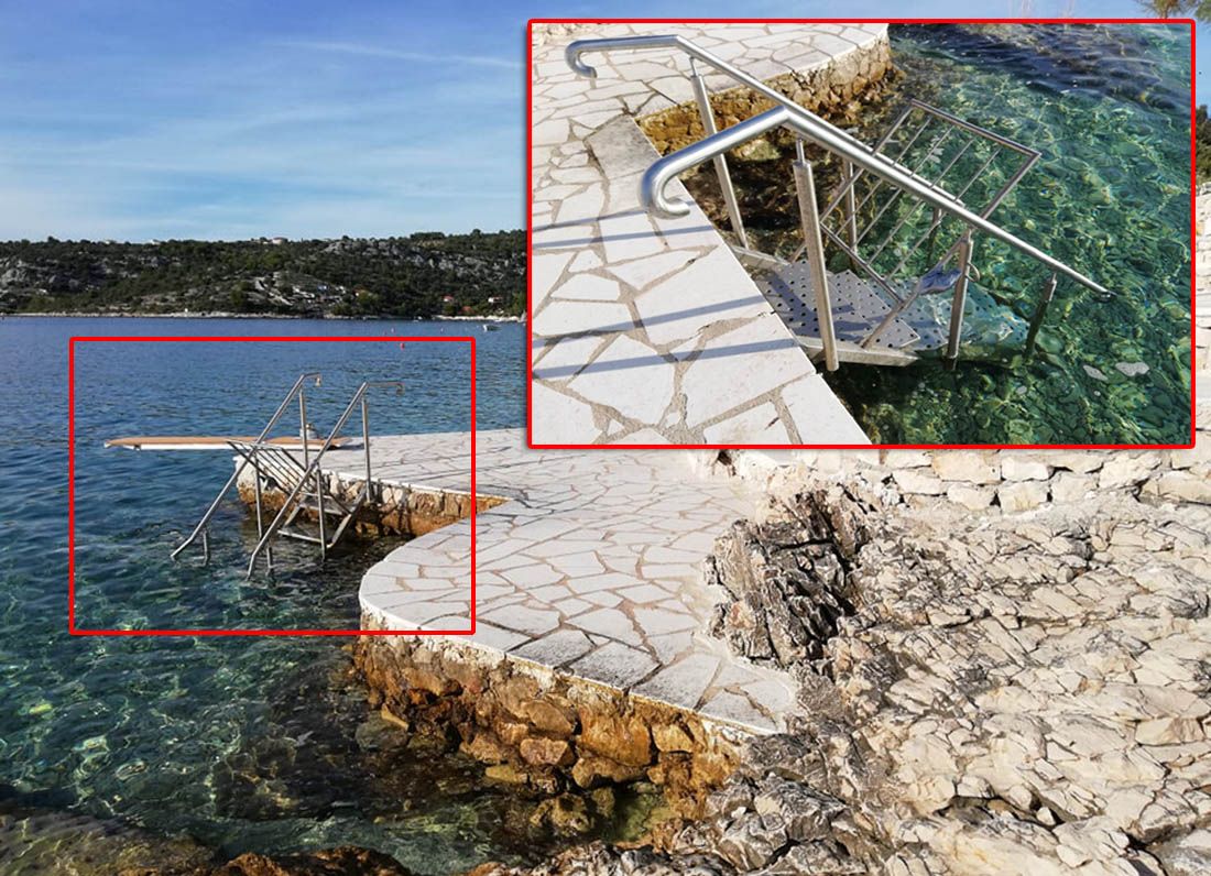 BAHATLUK S PORUKOM Uništio pomorsko dobro, pa konstruirao stepenice kojima samo odabrani smiju u more