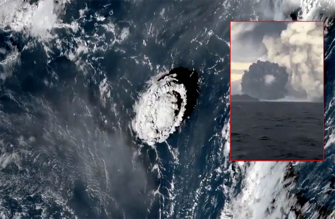 Eruptirao golemi vulkan usred Pacifika – Otočani bježe od tsunamija, a sve je snimio i satelit