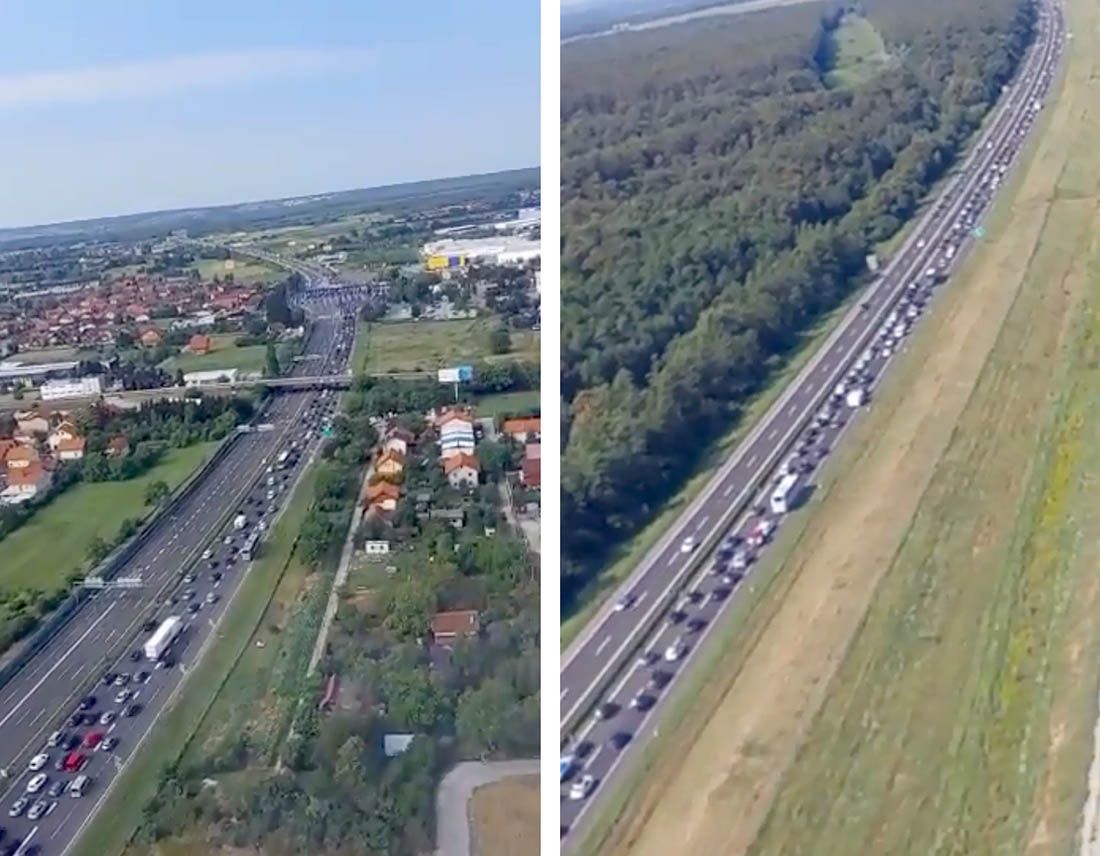 SNIMKE IZ ZRAKA Pogledajte kakve su gužve na putu prema moru